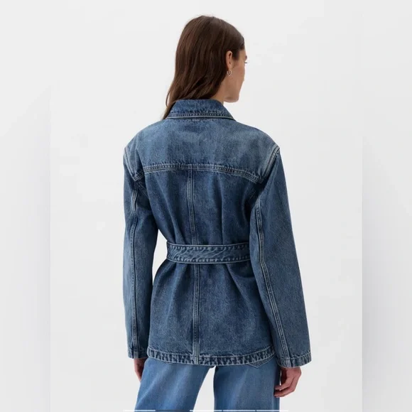 COPY - Gap Belted Denim Shirt Jacket - Picture 3 of 9